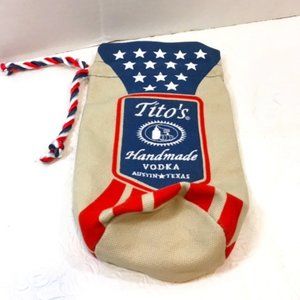 Tito's Vodka Bottle Bag Drawstring America Red White & Blue 25 Years Patriot